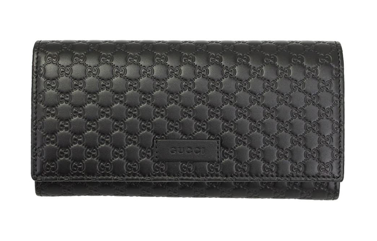 

GUCCI Континентальный бумажник Микроссима Чёрный