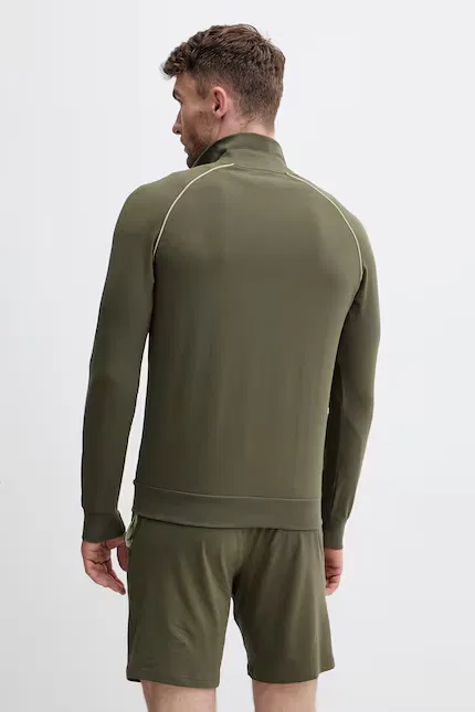 Худи на молнии Mix&Match Jacket Z BOSS, зеленый — фото 3