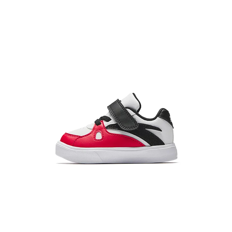 Детские кроссовки на низком ходу из искусственной кожи с амортизацией Antakids, Anta White/Classic Red/Black