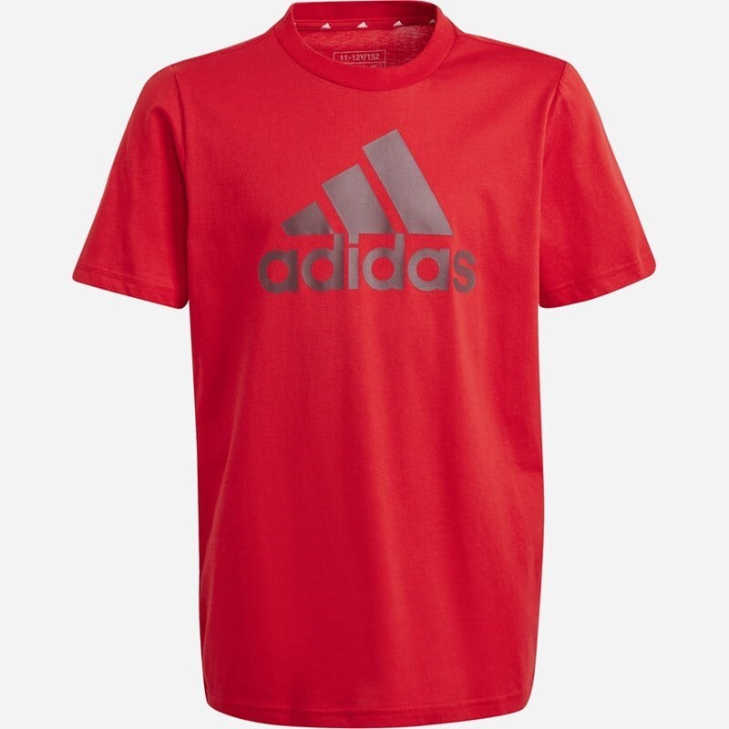 

Детская футболка Essentials из хлопка с большим логотипом Adidas, красный
