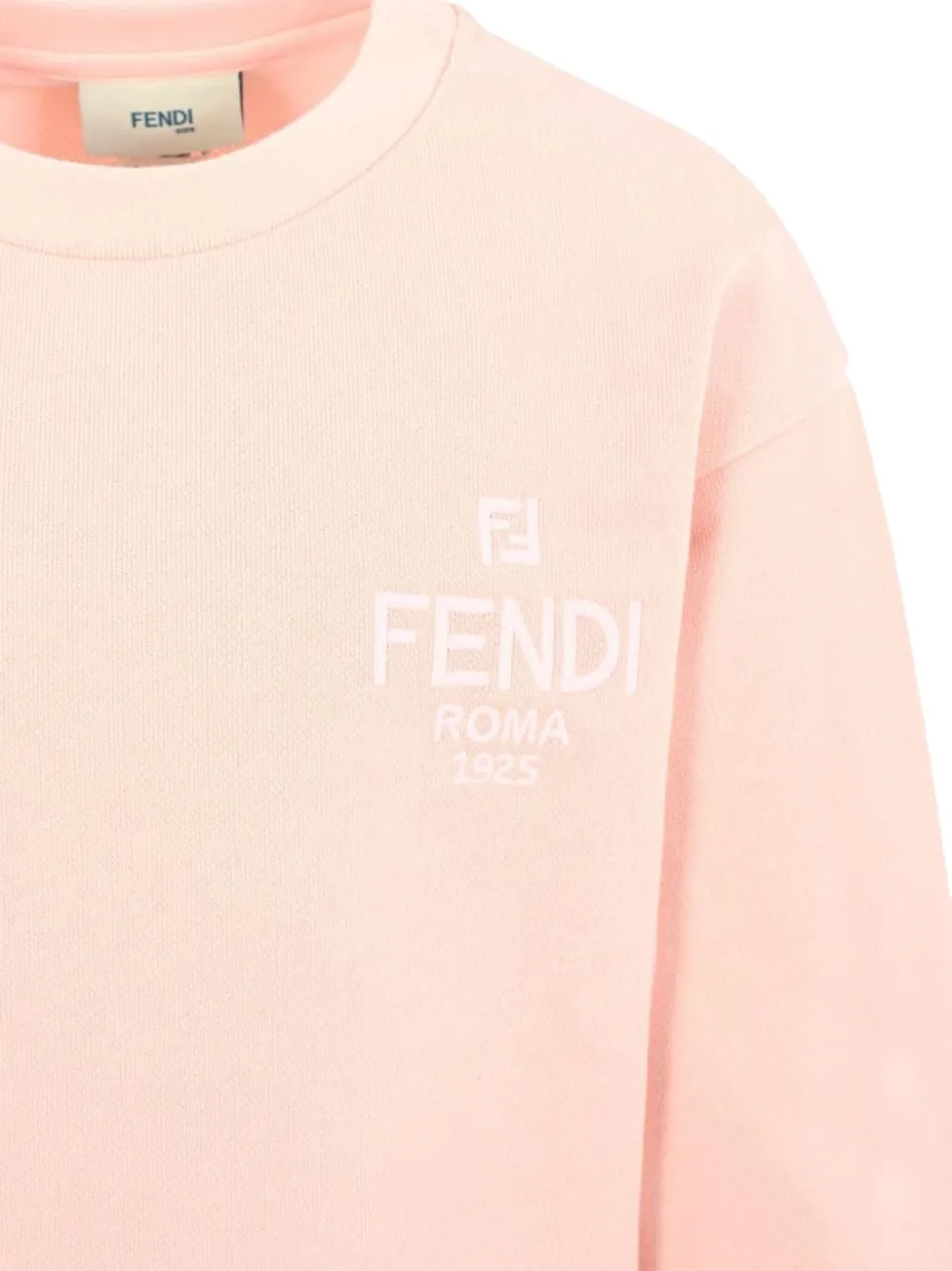 Свитшот с круглым вырезом и логотипом Fendi Kids, розовый — фото 3