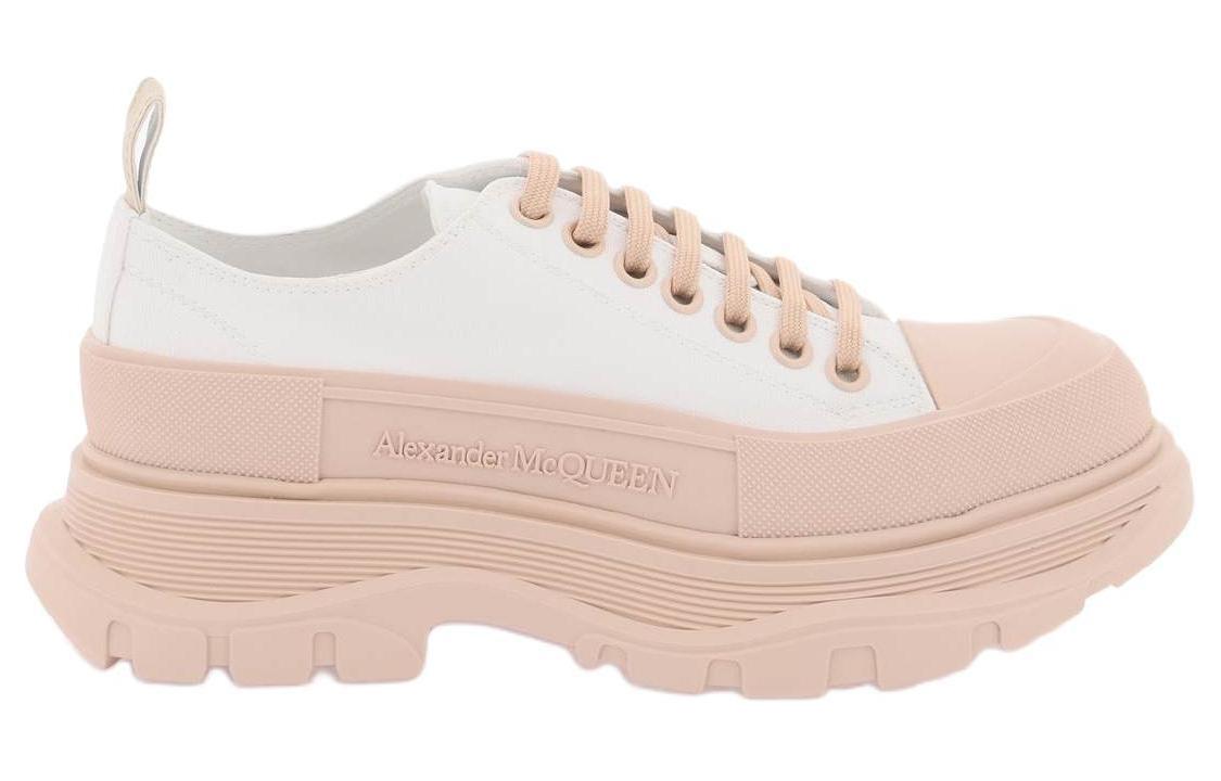 Кроссовки Tread Slick Canvas Alexander McQueen, бело-розовые — фото 2