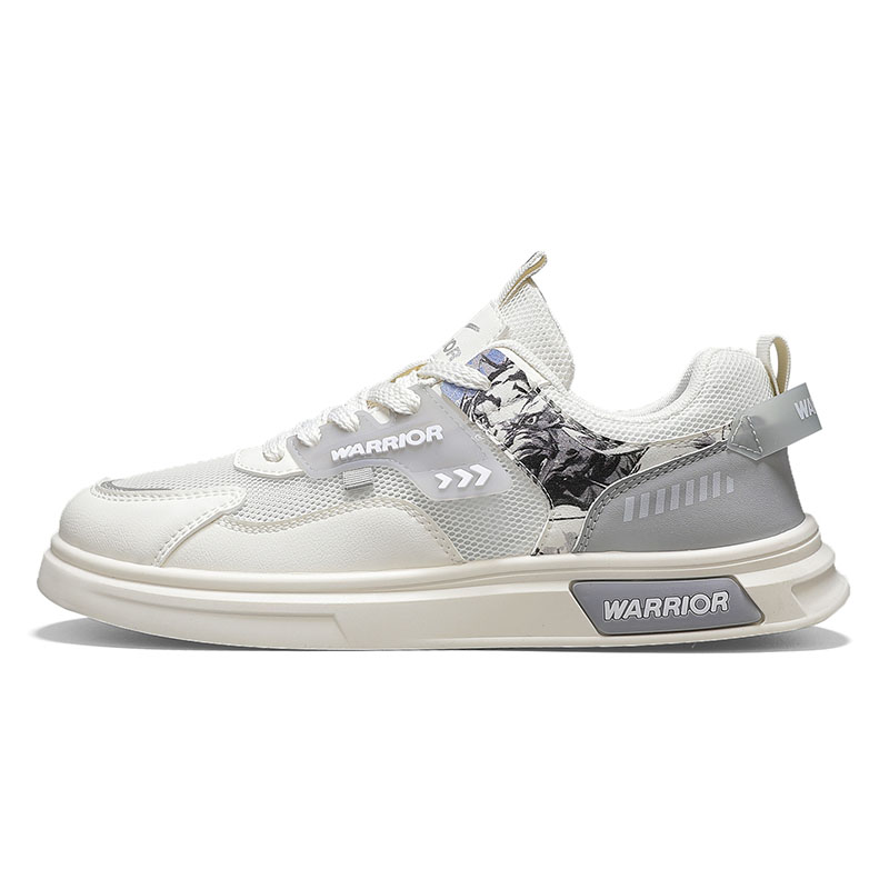 

Нескользящие износостойкие низкие мужские кроссовки WARRIOR, White/Gray