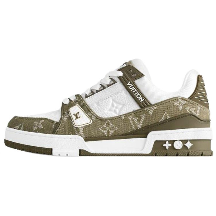 LOUIS VUITTON Кроссовки для скейтбординга Trainer Low Top, женские, зеленые