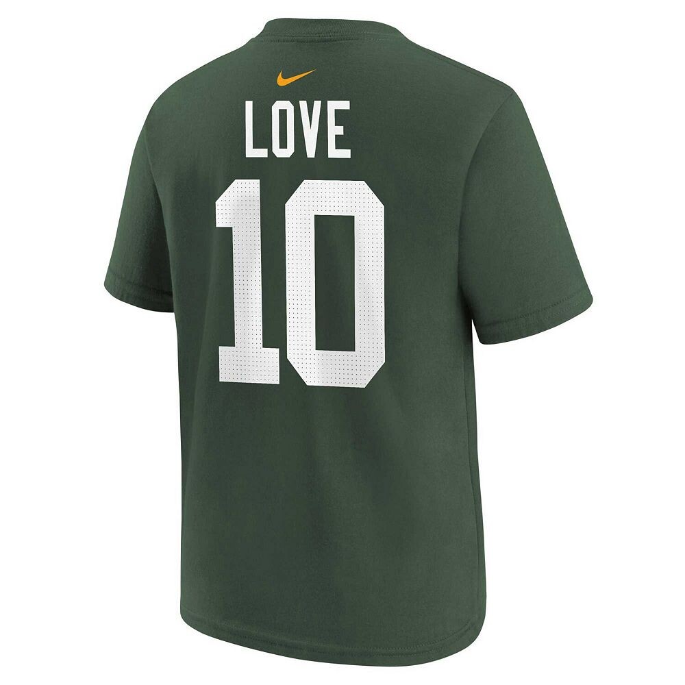 Футболка Nike Jordan Love Green Green Bay Packers для дошкольников с именем и номером игрока, цвет Pkr Green — фото 4