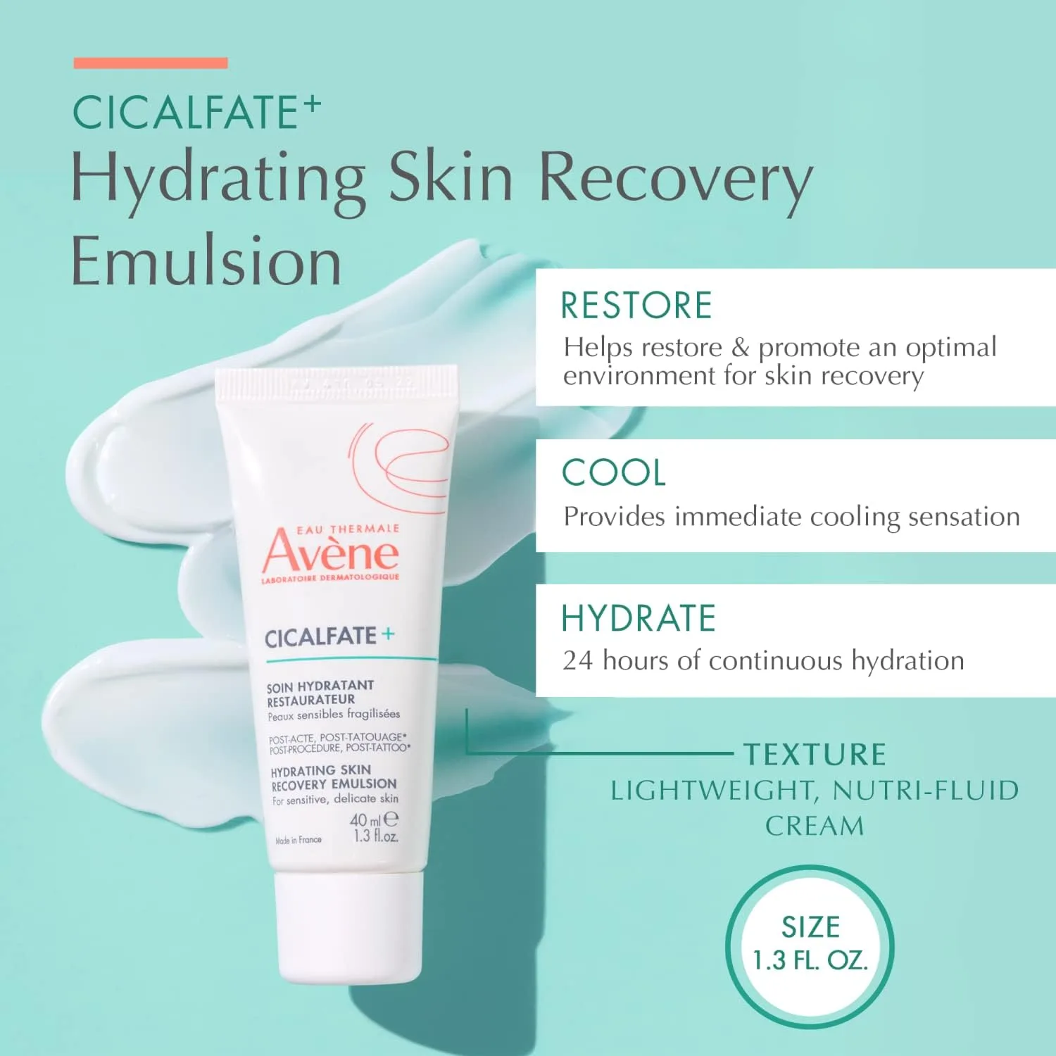 Увлажняющая восстанавливающая эмульсия для кожи Avène Cicalfate+ после процедур и татуировок, помогает восстановить кожный барьер, 24-часовое увлажнение, 373 мл (упаковка из 2 шт.) 38,4 мл (2 шт.) — фото 4