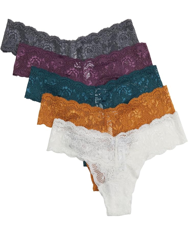 

Стринги Cosabella Never Say Never 5 Pack Lowrider Thong, цвет Anthracite/Grappa/Schnapps/Caramello/Moivo