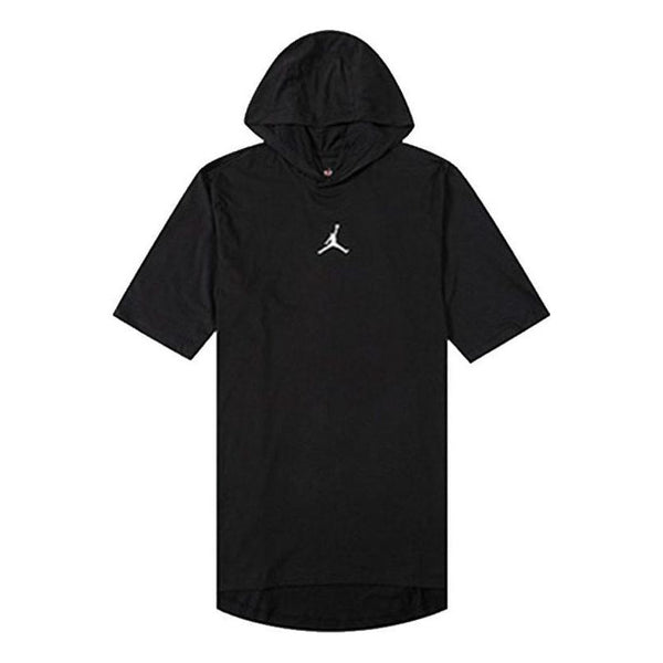 

Футболка Air Jordan Athleisure Casual Sports Solid Color Hooded Short Sleeve T-Shirt 'Black', черный