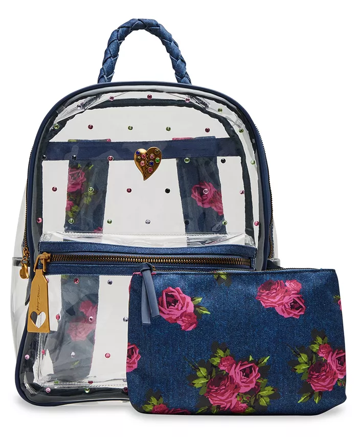 

Чистый деним с карманом рюкзак Medium Backpack Betsey Johnson, мультиколор