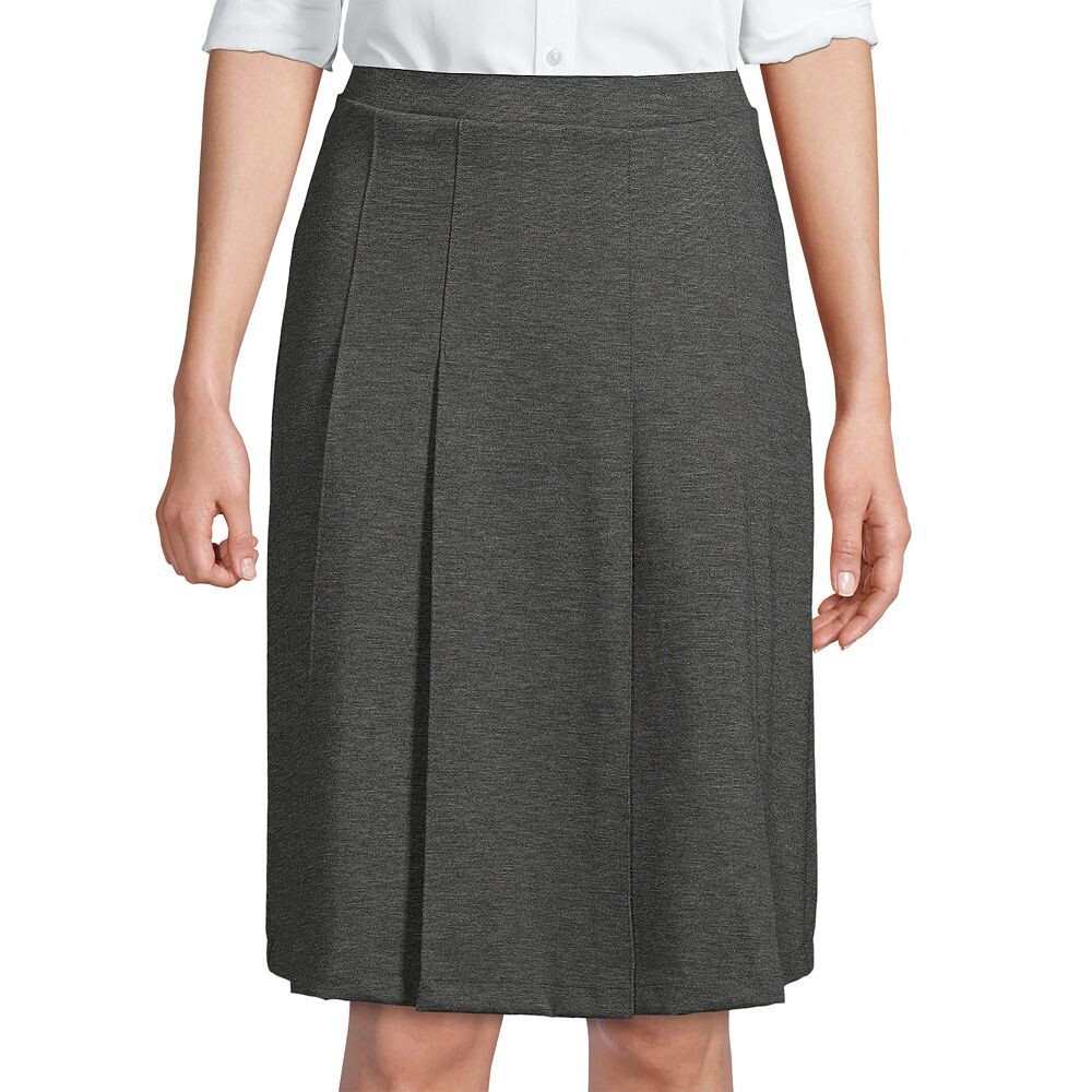 

Женская плиссированная юбка до колена Lands End Ponte Lands' End, цвет Charcoal Heather