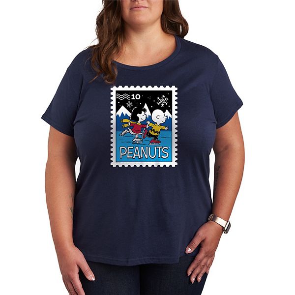 

Футболка с принтом Peanuts Lucy & Charlie's Ice Skating Stamp, plus size Licensed Character, Navy, Синий, Футболка с принтом Peanuts Lucy & Charlie's Ice Skating Stamp, plus size Licensed Character, Navy