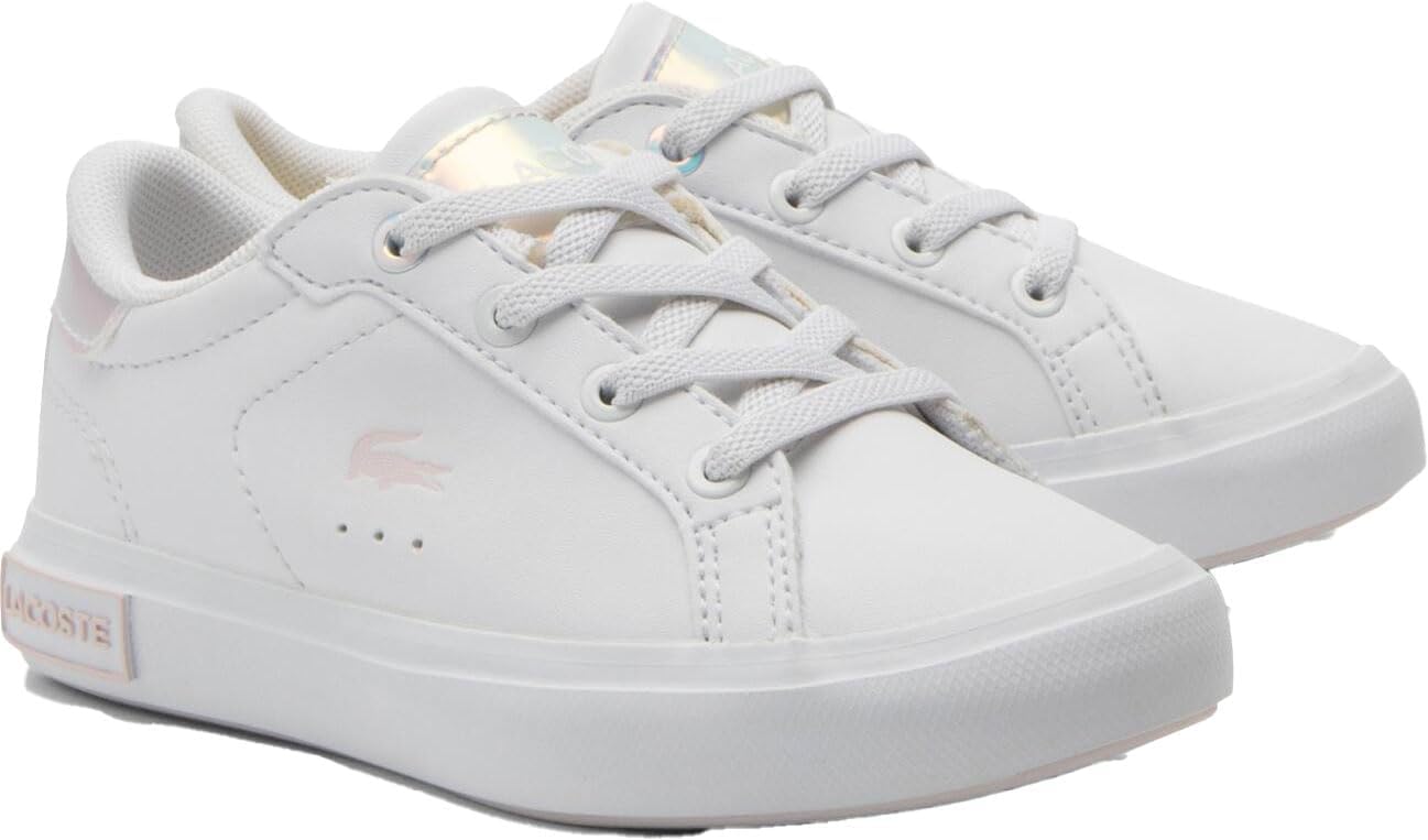 

Laceste детские кроссовки Powercourt для мальчиков Lacoste, White & Light Pink