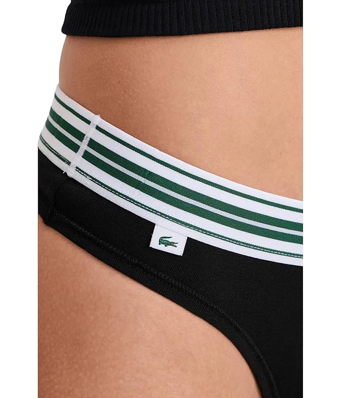 Трусы Lacoste Stretch Cotton String, Black — фото 3