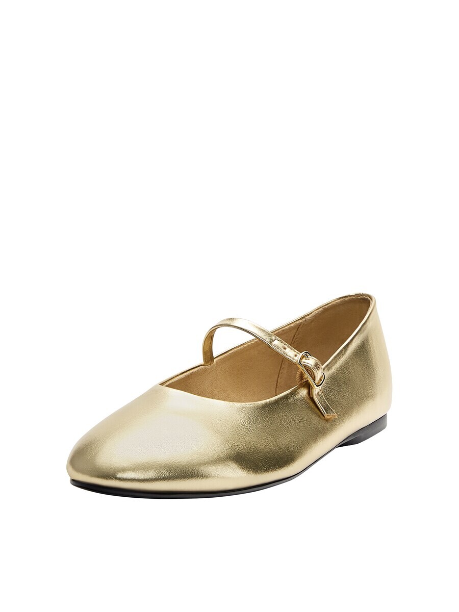 Балетки Pull&Bear Ballet Flats with Strap, золотой