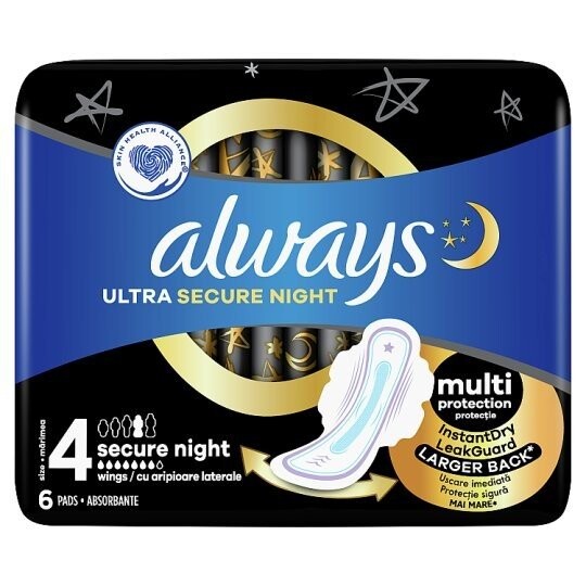 

Гигиенические прокладки Always Ultra Night Secure, 6 шт., Inne