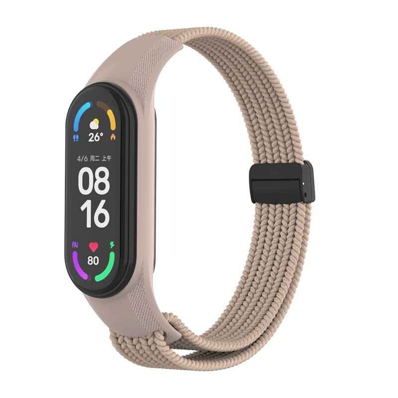 

CHENSONG Часы Strap Xiaomi Compatibility Nylon Material, One-piece case/nylon braided [apricot] magnetic buckle strap