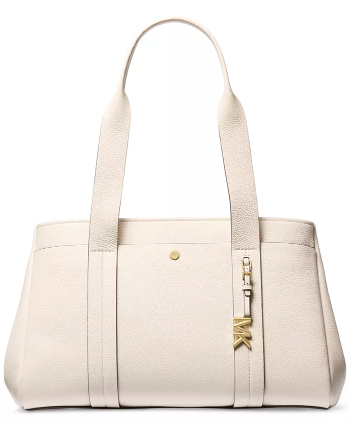 

Большая кожаная сумка-тоут Romee East West Michael Kors, коричневый/бежевый