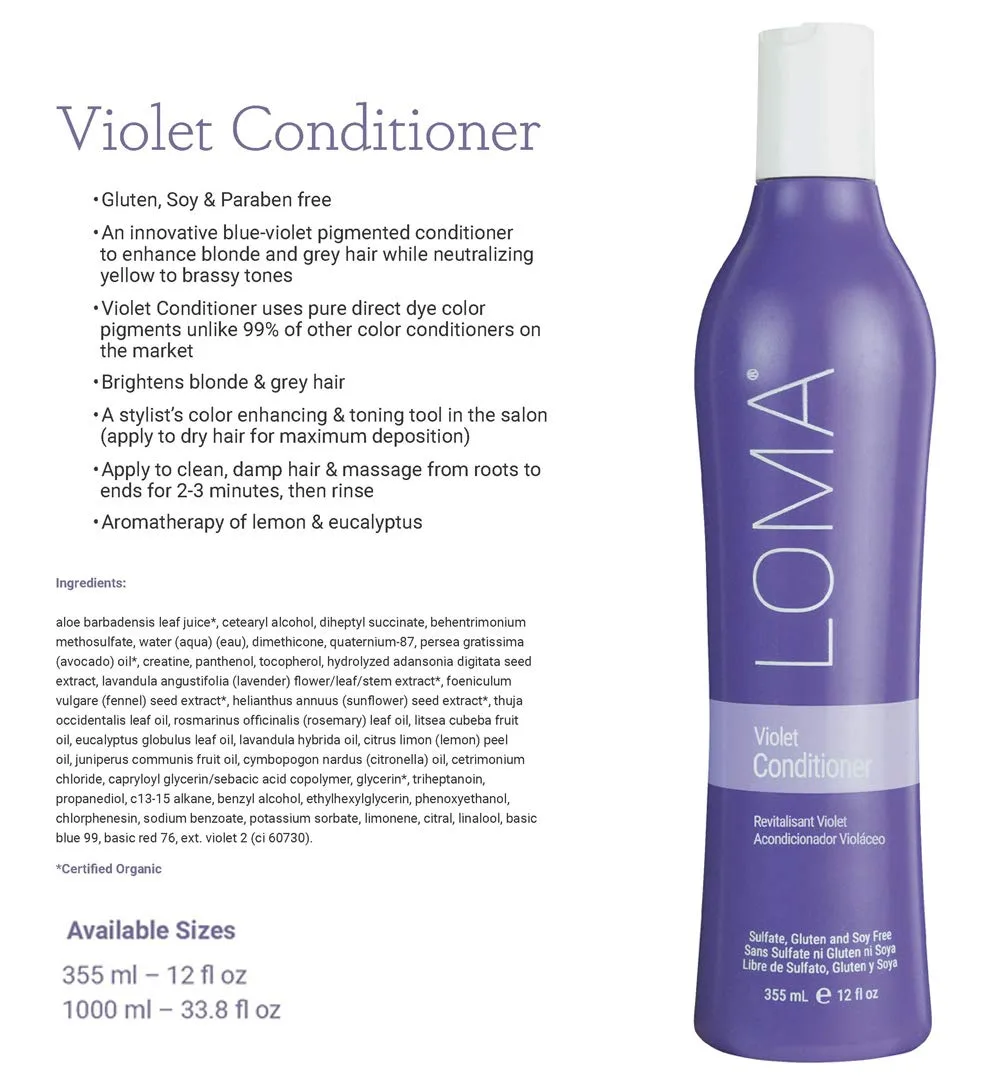 Шампунь и кондиционер LOMA Violet (набор из двух средств) 12 шт. Не содержат сульфатов, глютена и парабенов., grey — фото 3