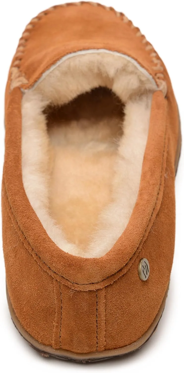 Мужские замшевые мокасины Minnetonka Tobie с меховой подкладкой из овчины и прочной подошвой для дома и улицы, коричневый — фото 2