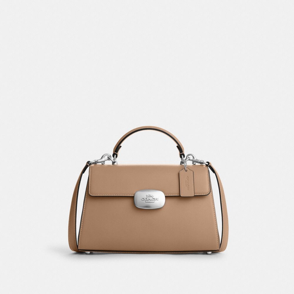 

Сумка COACH Eliza Top Handle, цвет Silver/Taupe, Коричневый, Сумка COACH Eliza Top Handle, цвет Silver/Taupe