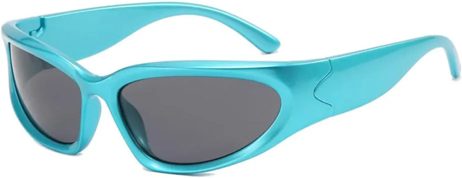 

Солнцезащитные очки в стиле ретро «кошачий глаз» для женщин, цветные зеркальные очки для мужчин, спортивные солнцезащитные очки в стиле панк generic, Blue Gray