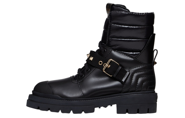Валентино Черные Женские Ботильоны Rockstud на каблуке 2 см