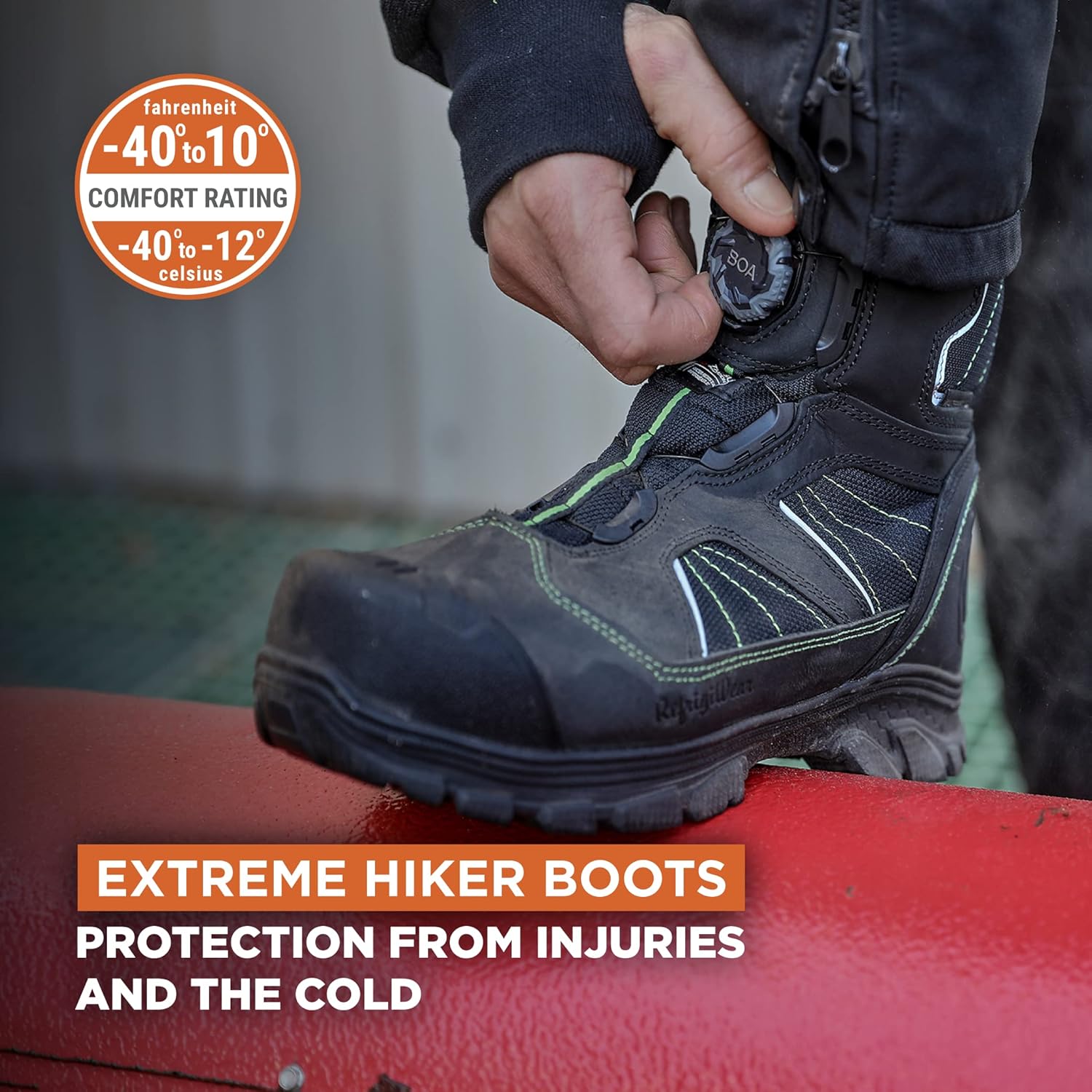 Мужские водонепроницаемые ультратеплые ботинки RefrigiWear Extreme Hiker с утеплителем Thinsulate, черный — фото 2