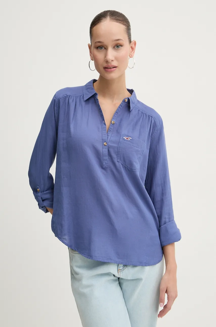 

Хлопковая блузка Hollister Co., синий