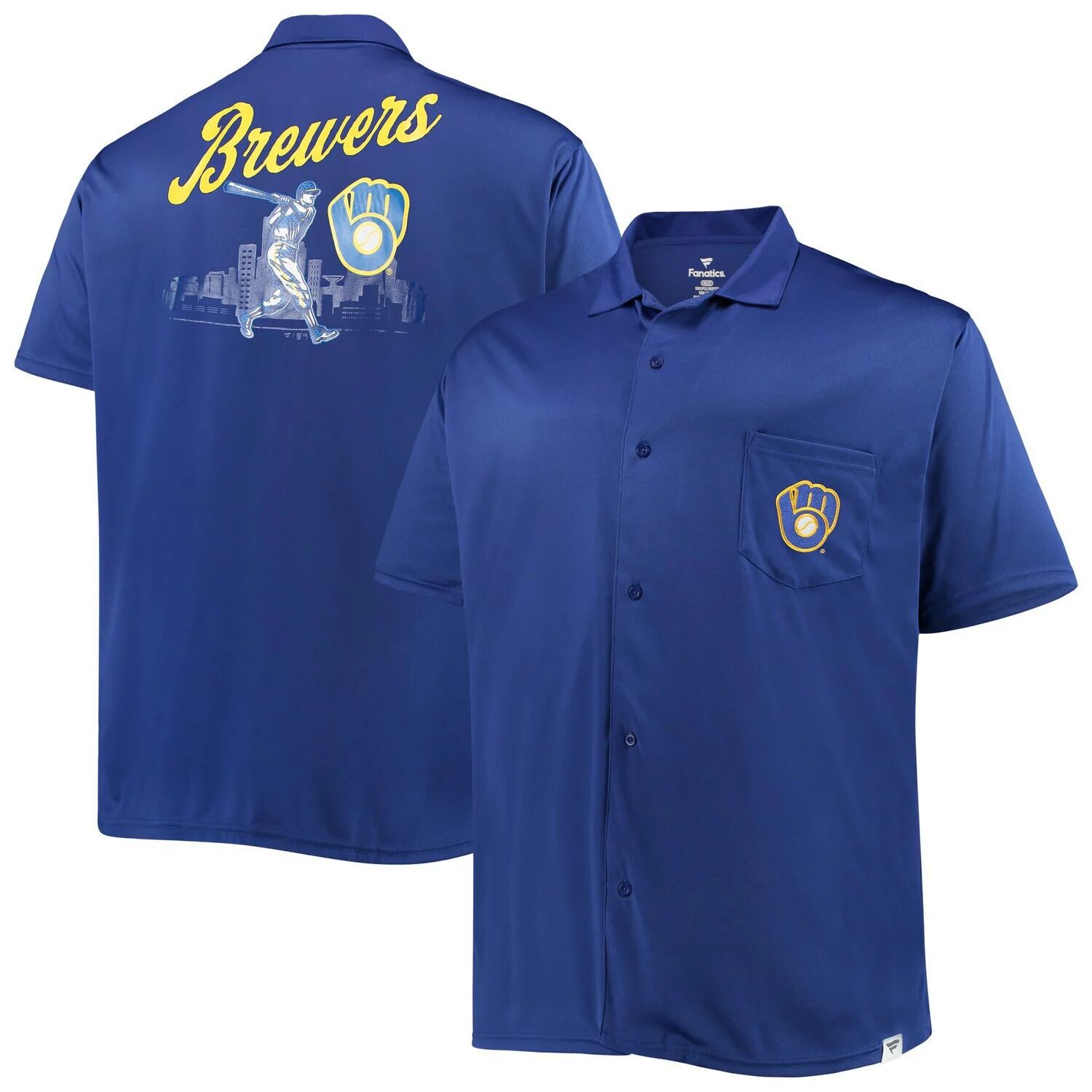 

Мужская рубашка на пуговицах Royal Milwaukee Brewers Big & Tall