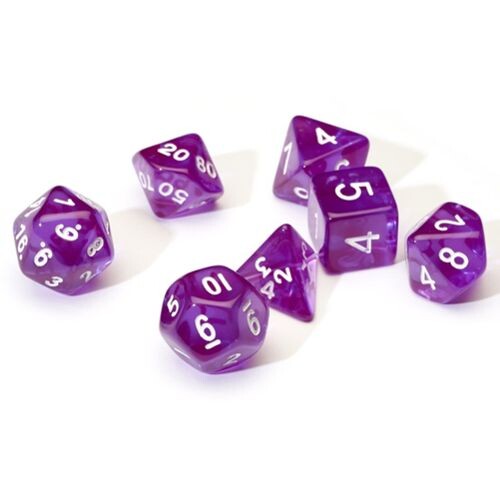 

Игровые кубики Translucent Purple Poly Set
