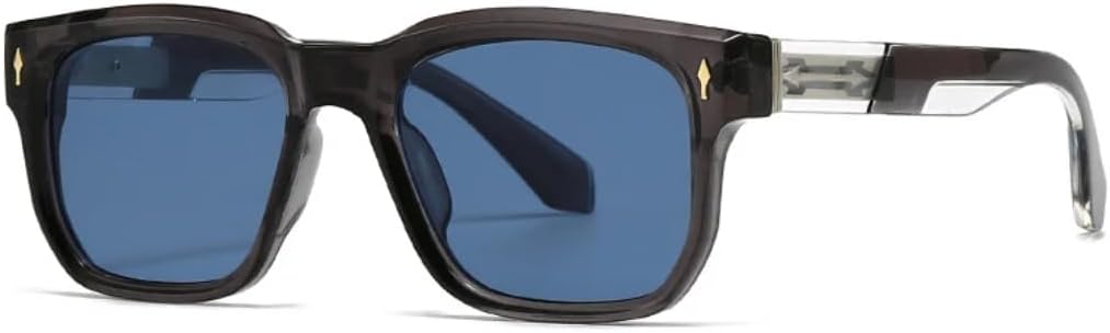 

Двухцветные солнцезащитные очки для женщин и мужчин, роскошные, в стиле ретро, ​​с заклепками, градиентной подсветкой, защита от УФ-излучения UV400 UATXTAU, Dark Gray Blue