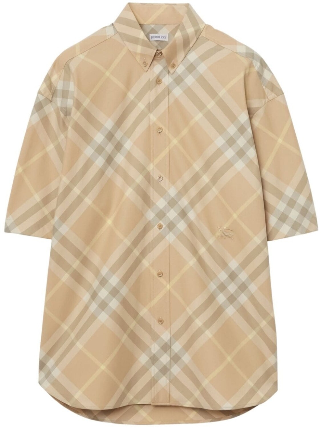 

Burberry клетчатая рубашка с короткими рукавами, нейтральный цвет