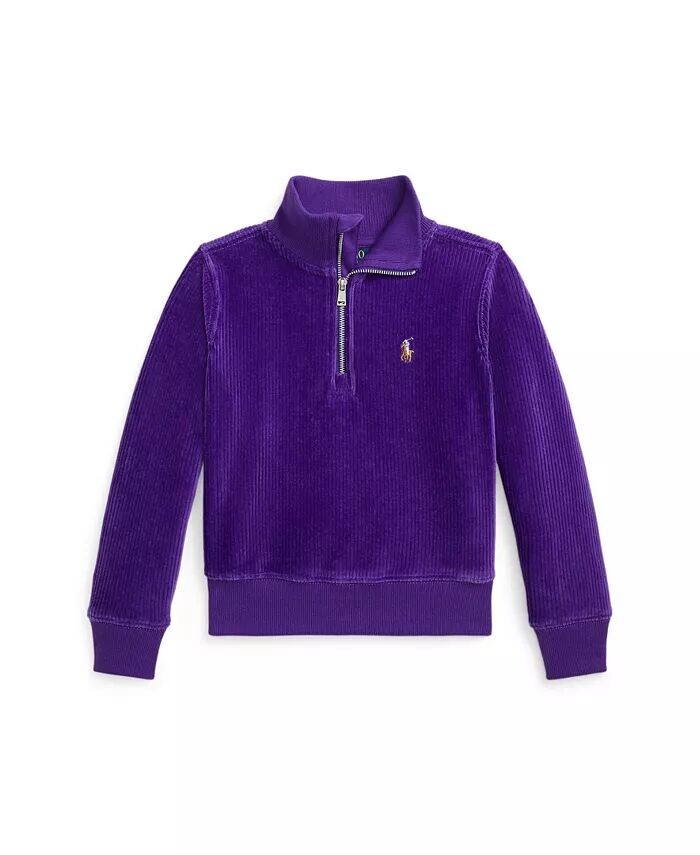 

Вельветовый пуловер для малышей и маленьких девочек Polo Ralph Lauren, синий