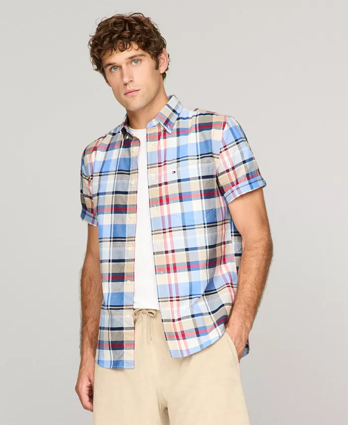 

Мужская оксфордская рубашка Madras Heritage в клетку Tommy Hilfiger, мультиколор