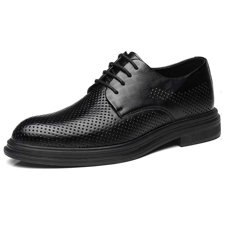 Mulinsen Мужские туфли черные с низким верхом и ажурными деталями SJ788-1 Black Cut-Out, цвет SJ788-1 Black Cut-Out — фото 3