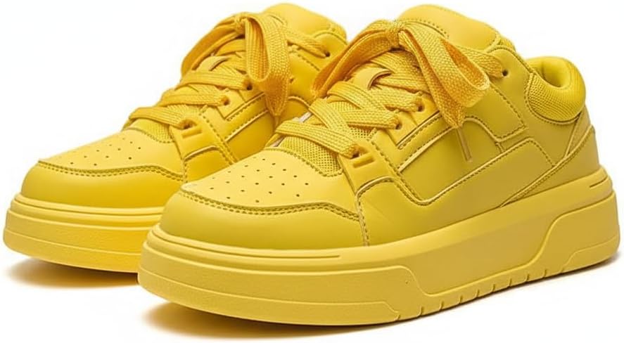

Яркие мужские модные кроссовки- массивная подошва на платформе, противоскользящие, легкие, дышащие, для повседневной ходьбы и городской спортивной обуви Ctkvbmeoi, желтый