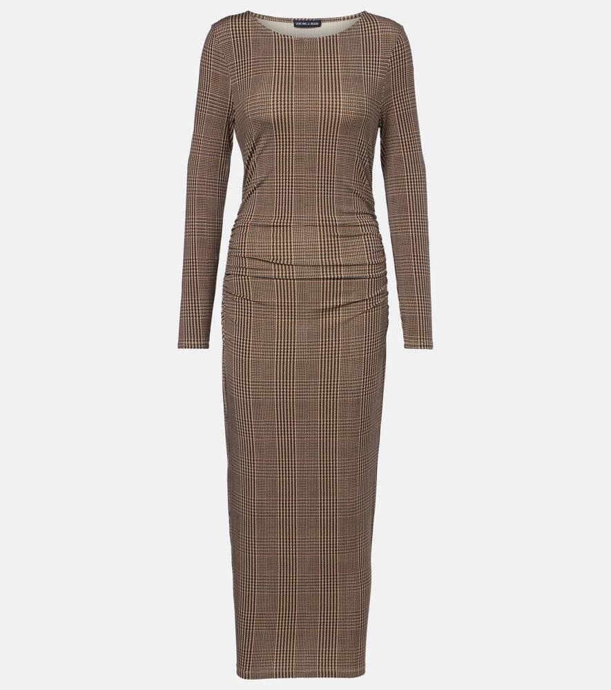 

Платье макси Charissa в клетку из джерси Veronica Beard, Dark Acorn Multi