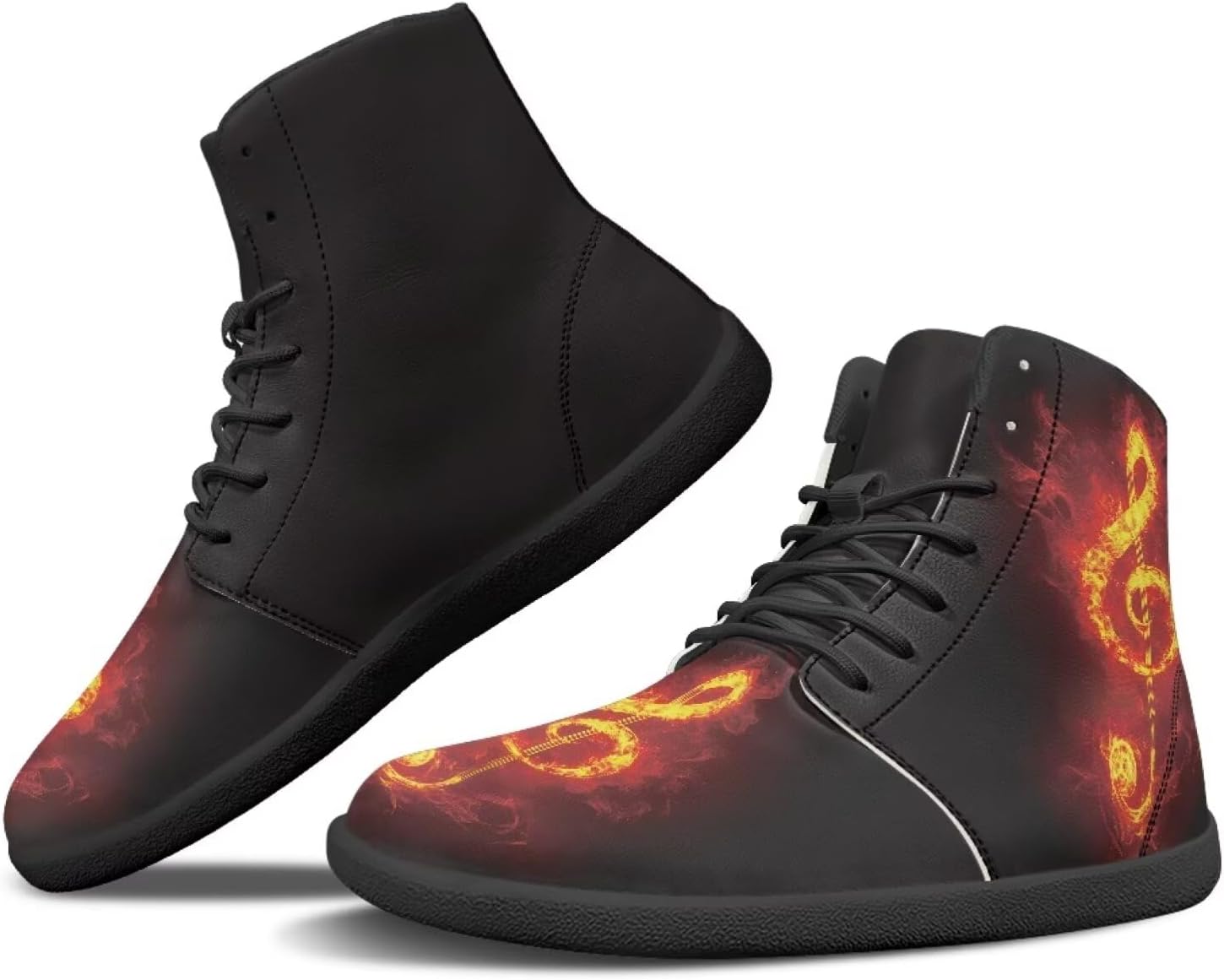 

Мужские кроссовки Barefoot Shoes с принтом музыкальных нот: высокие, с широким носком, на шнуровке, с нескользящей подошвой, для тренировок и бега Xixirimido, красный