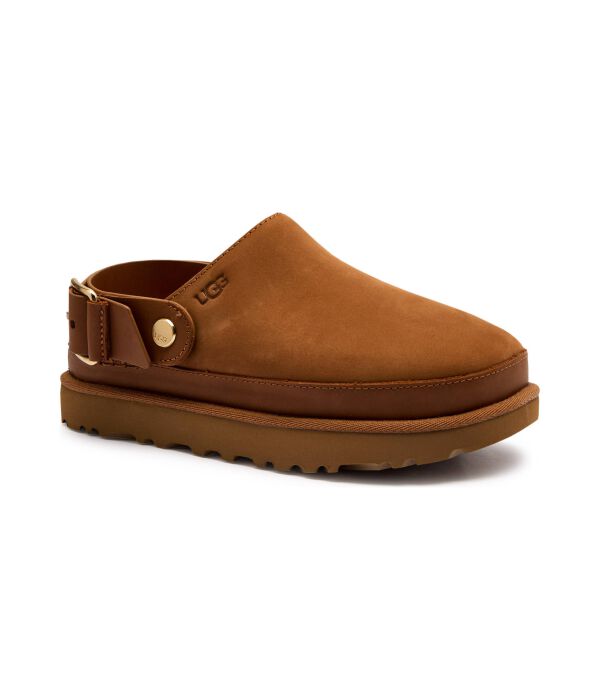 Кожаные туфли-мюли с золотыми башмаками Ugg, коричневый