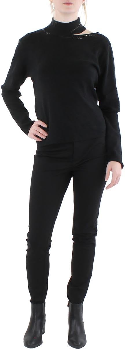 

Женский свитер Calvin Klein с воротником-стойкой и пайетками, Black