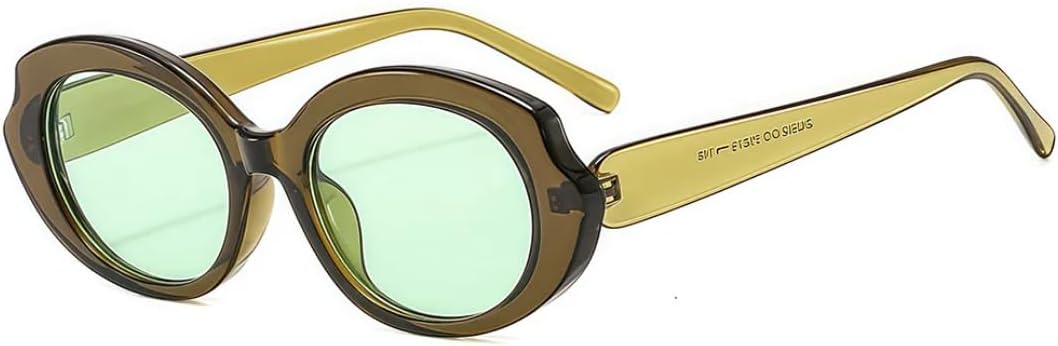 

Модные ретро-солнцезащитные очки с леопардовым принтом, эллиптическая оправа, конфетные цвета, трендовые мужские солнцезащитные очки для активного отдыха с защитой от УФ-излучения UV400 SZVVBKK, Green