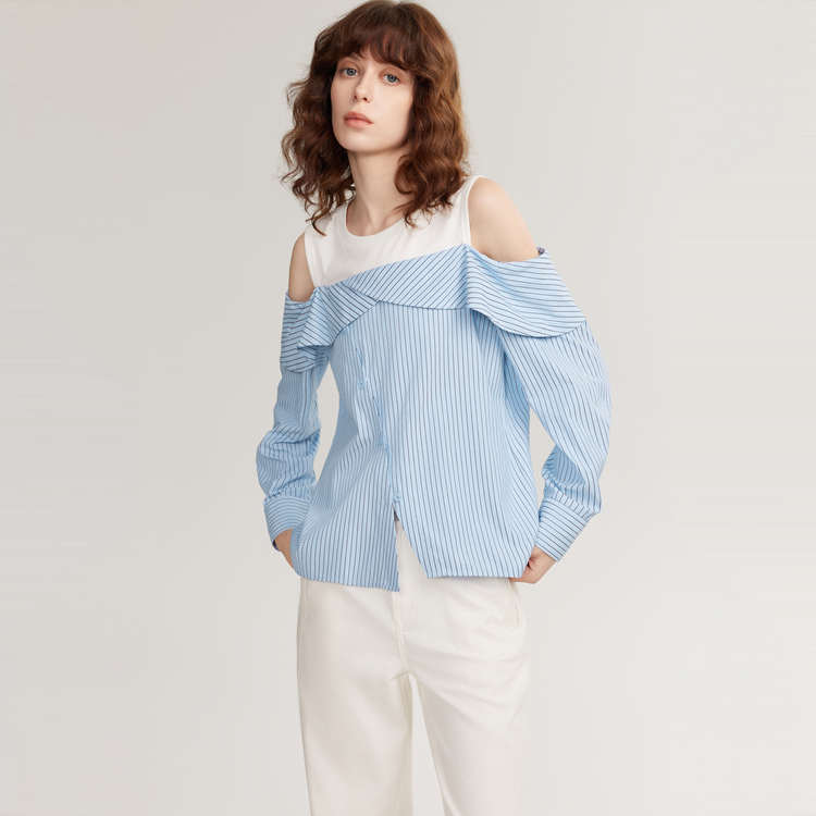 

ELLE Футболка Women's Blue Crew Neck Moderate