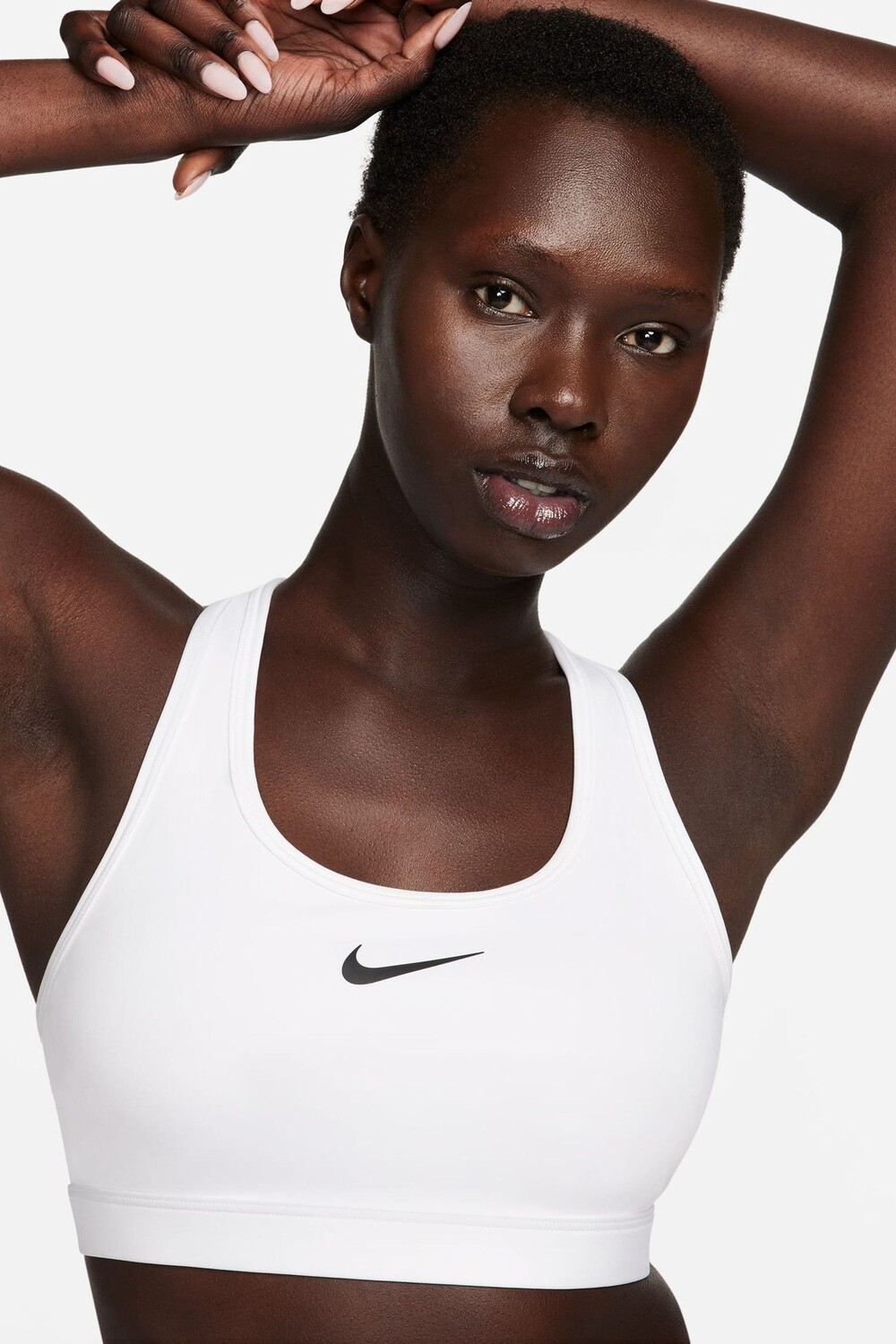 

Спортивный бюстгальтер с галочкой средней поддержки Nike, белый