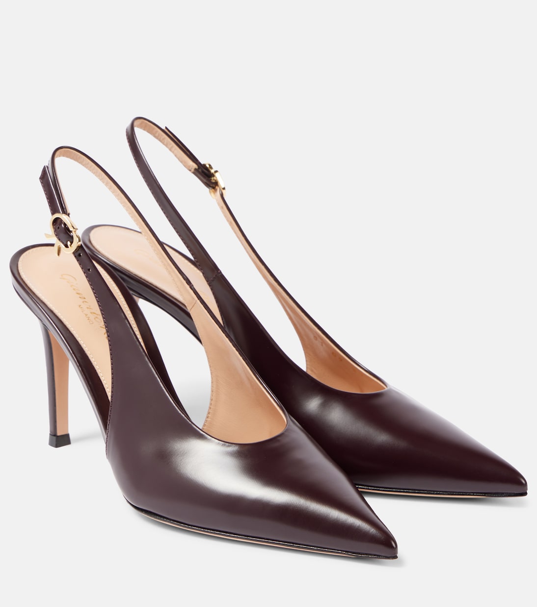 Туфли-лодочки Robbie 85 из лакированной кожи с открытой пяткой Gianvito Rossi, Bourgogne