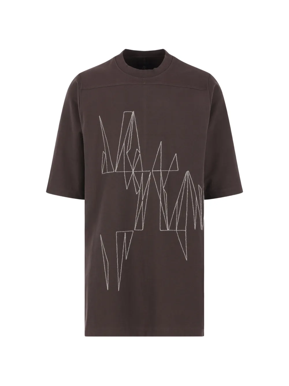 

Футболка X Rick Owens с вышивкой и нашивкой-логотипом Moncler, коричневый