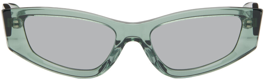 

Эксклюзивные зеленые солнцезащитные очки SSENSE «The Tilt» Eckhaus Latta, Crystal teal/Dark grey