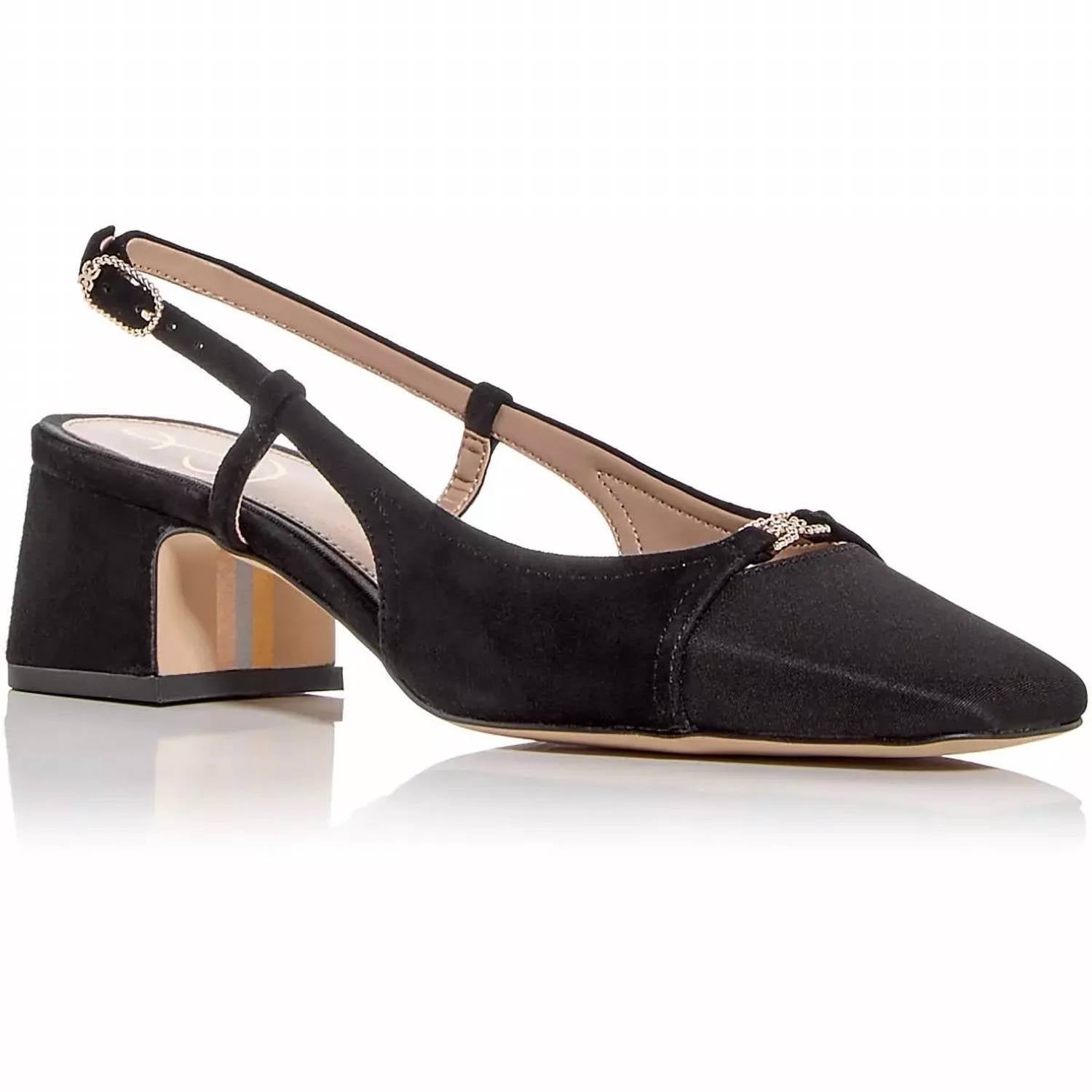 Женские туфли Tarra Slingback на каблуке из черной замши Sam Edelman