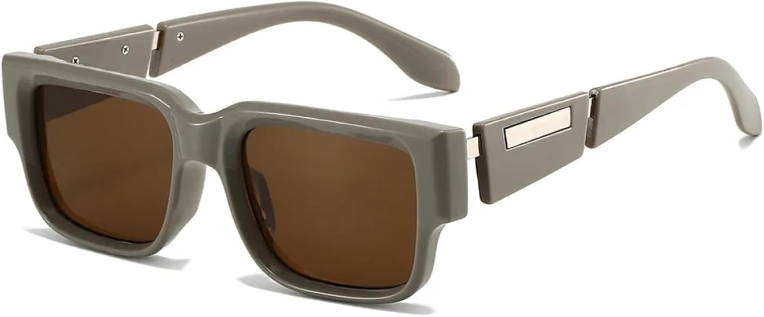 

Винтажные панк-солнцезащитные очки с леопардовым принтом для женщин, роскошная мода, летние солнцезащитные очки для мужчин с защитой от УФ-излучения UV400 TKKTLLT, Gray Brown