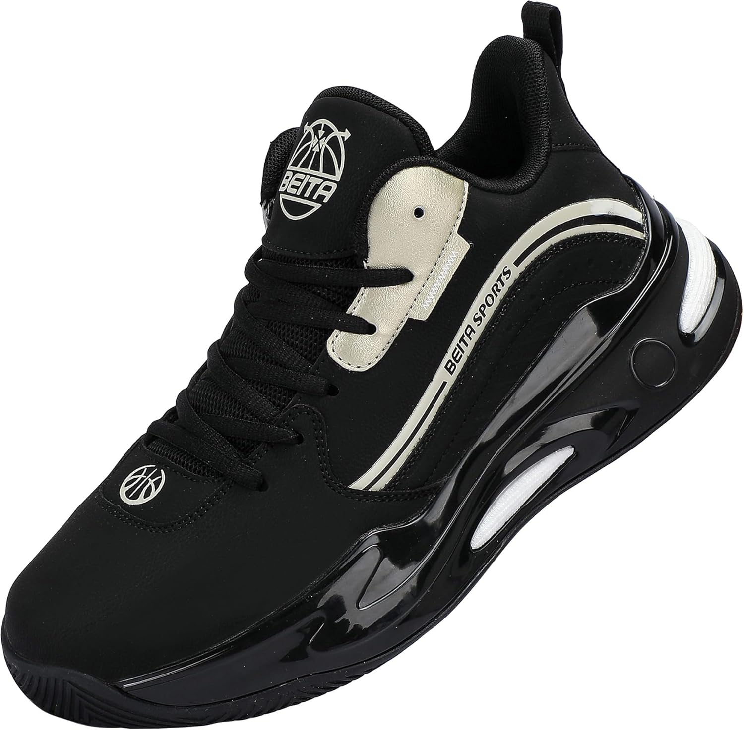 

Мужские кроссовки для баскетбола Beita High Upper, дышащие спортивные обувь с антискользящей подошвой, черный