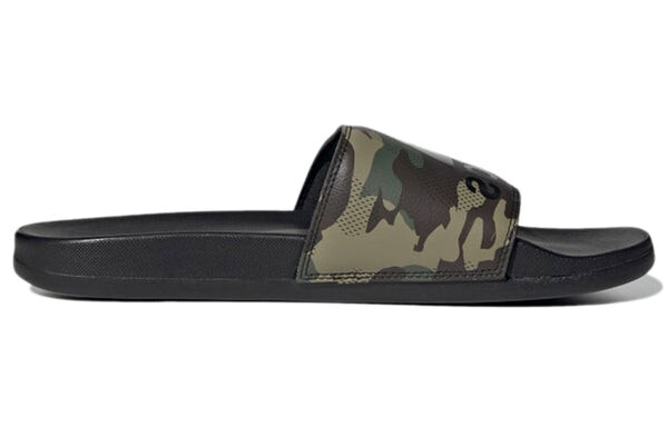 Тапочки adilette comfort sandals casual sports slippers black green camouflage 'black green' Adidas, черный — фото 2